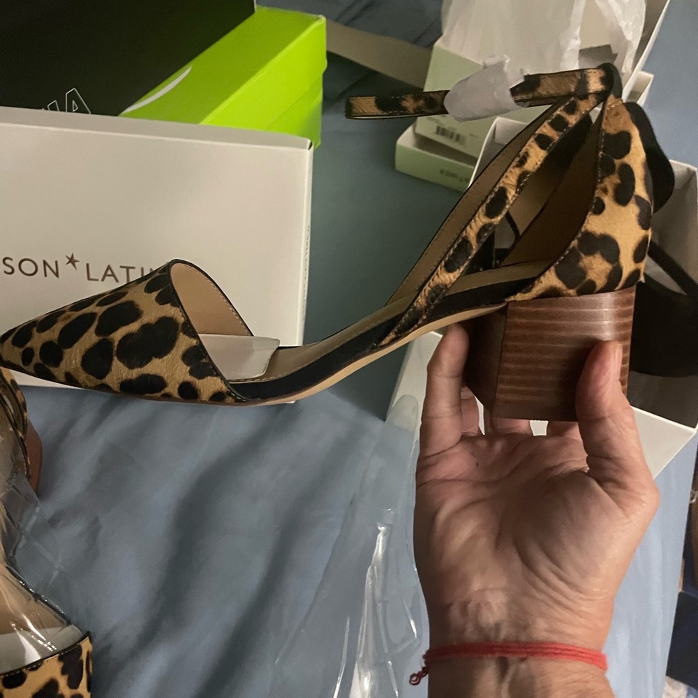 Leopard Print Block Heel Women's Shoes